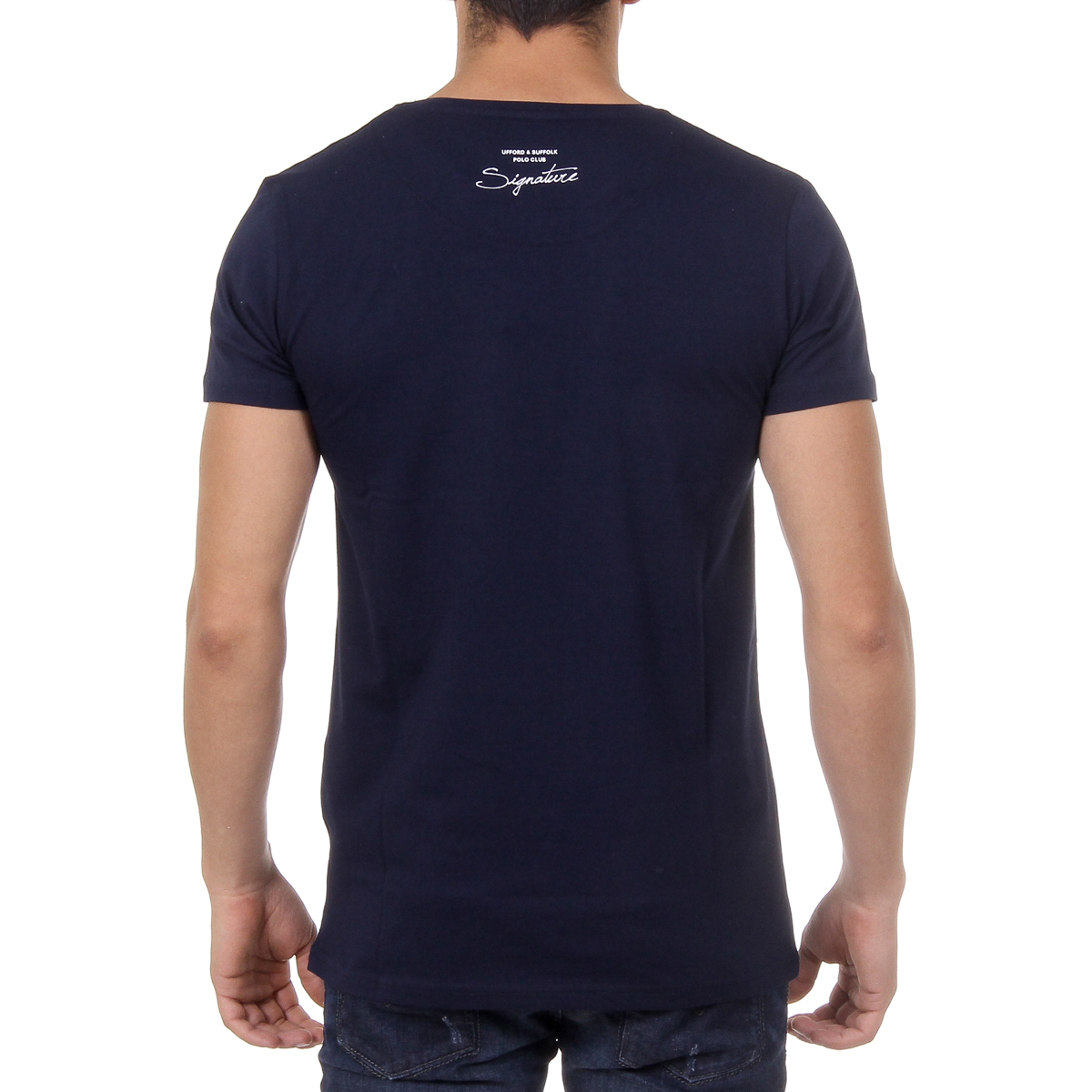 T-shirt da uomo Ufford & Suffolk Polo Club a maniche corte con scollo tondo US027 BLU NAVY