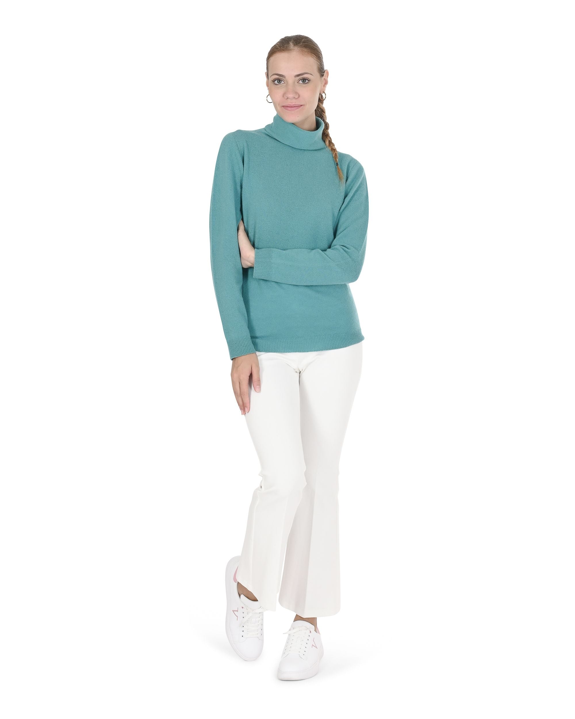 Maglione dolcevita da donna in cashmere Crown of Edinburgh COE 005 JADE