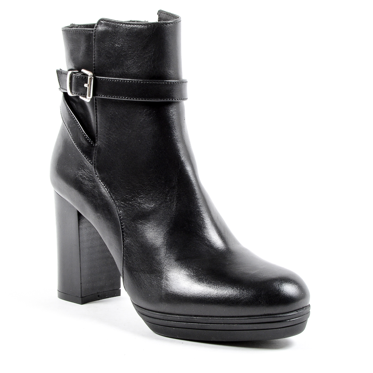 V 1969 Italia Stivaletto con tacco da donna nero SAMANTHA