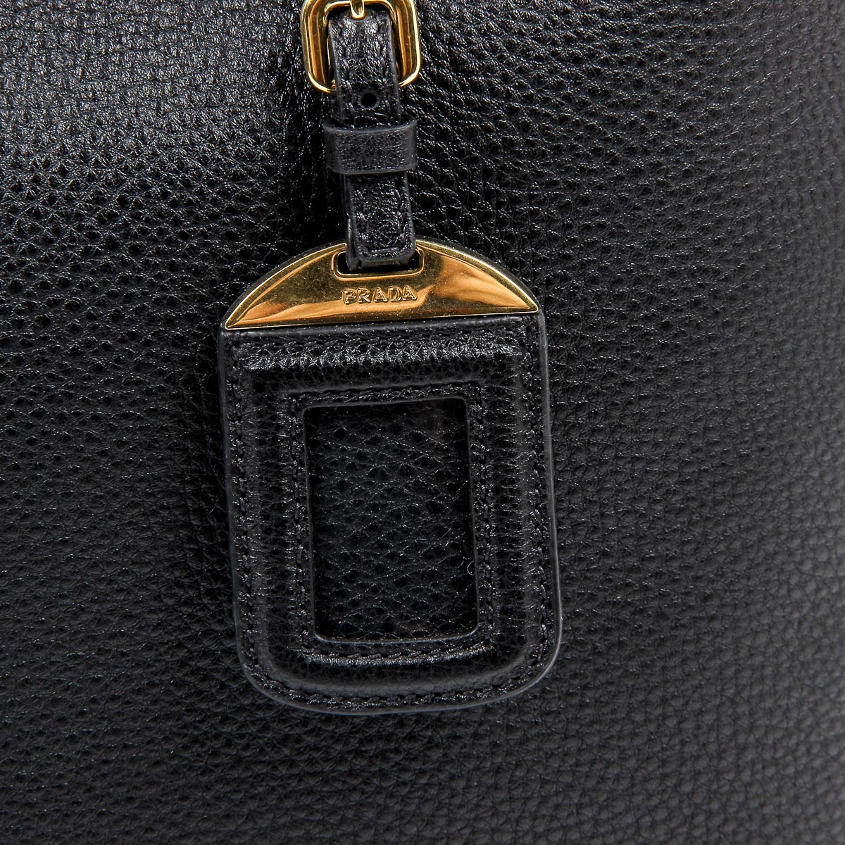 Borsa shopper Prada Vitello Phenix in pelle nera