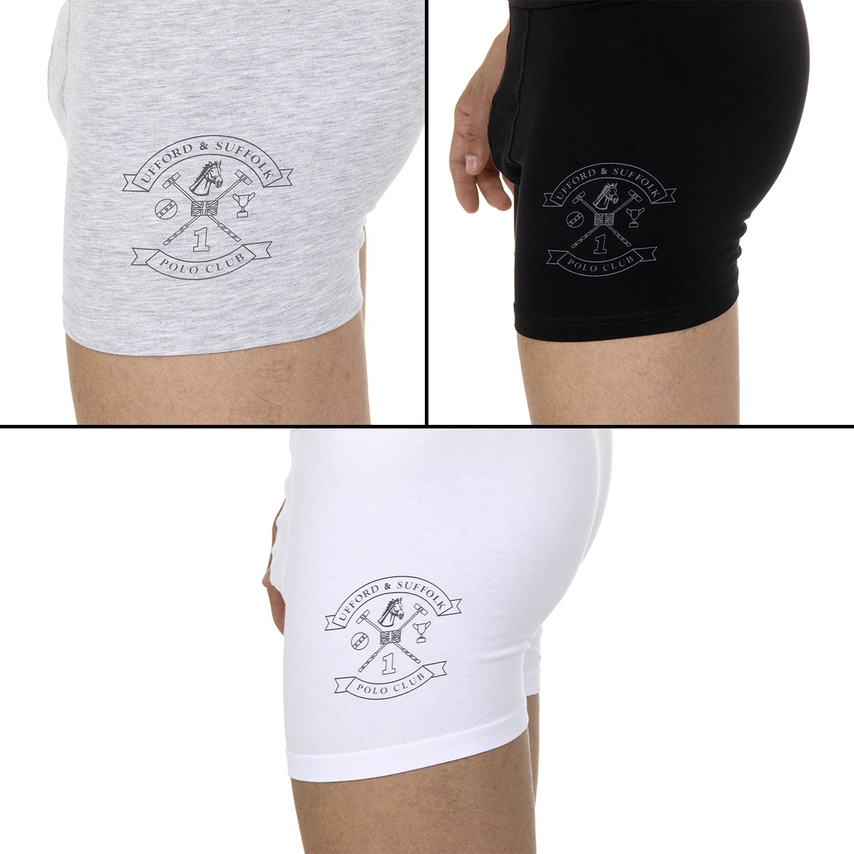 Boxer da uomo Ufford & Suffolk Polo Club, confezione da tre, colore: US200