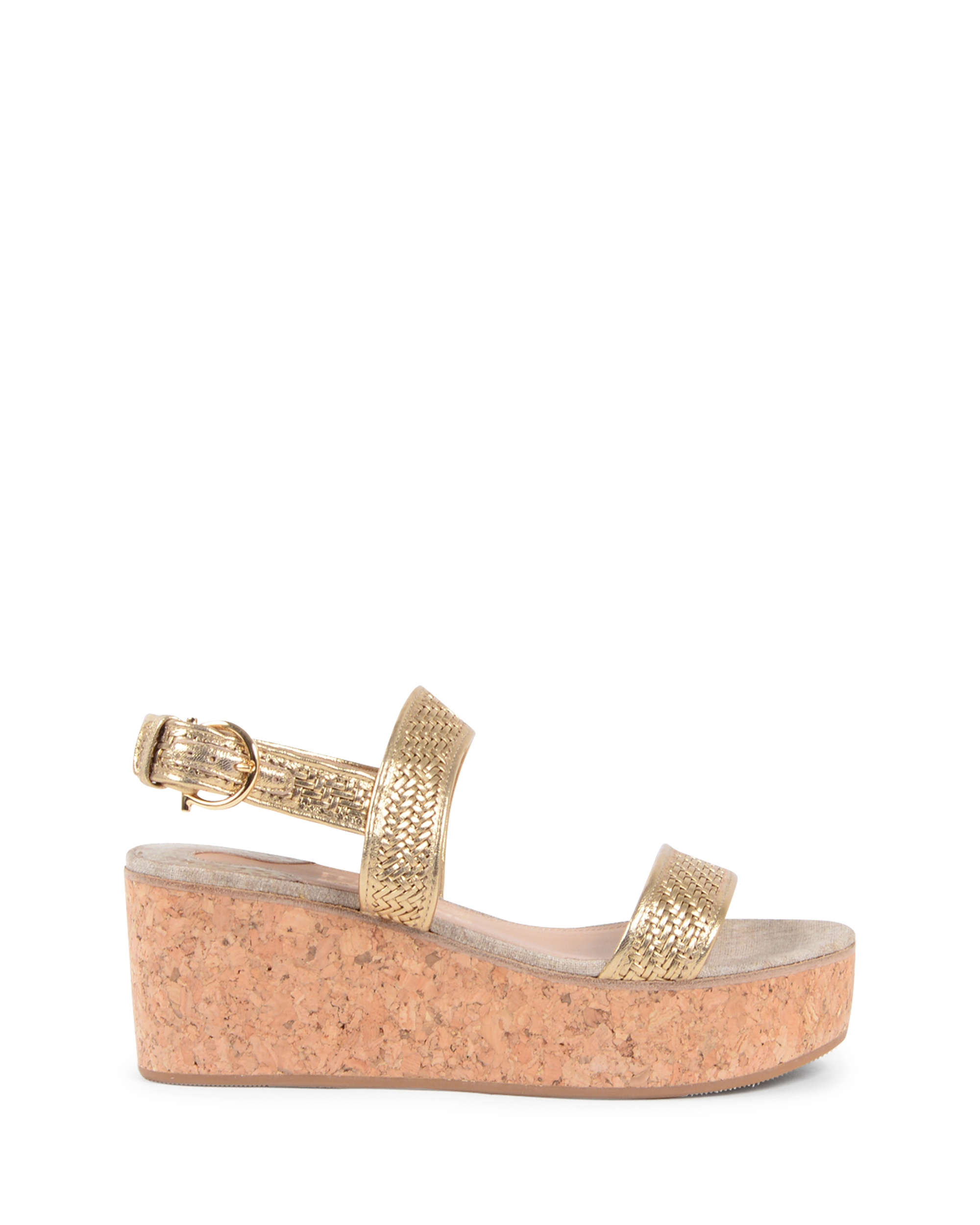 Sandalo con zeppa da donna Salvatore Ferragamo Oro EURITEA