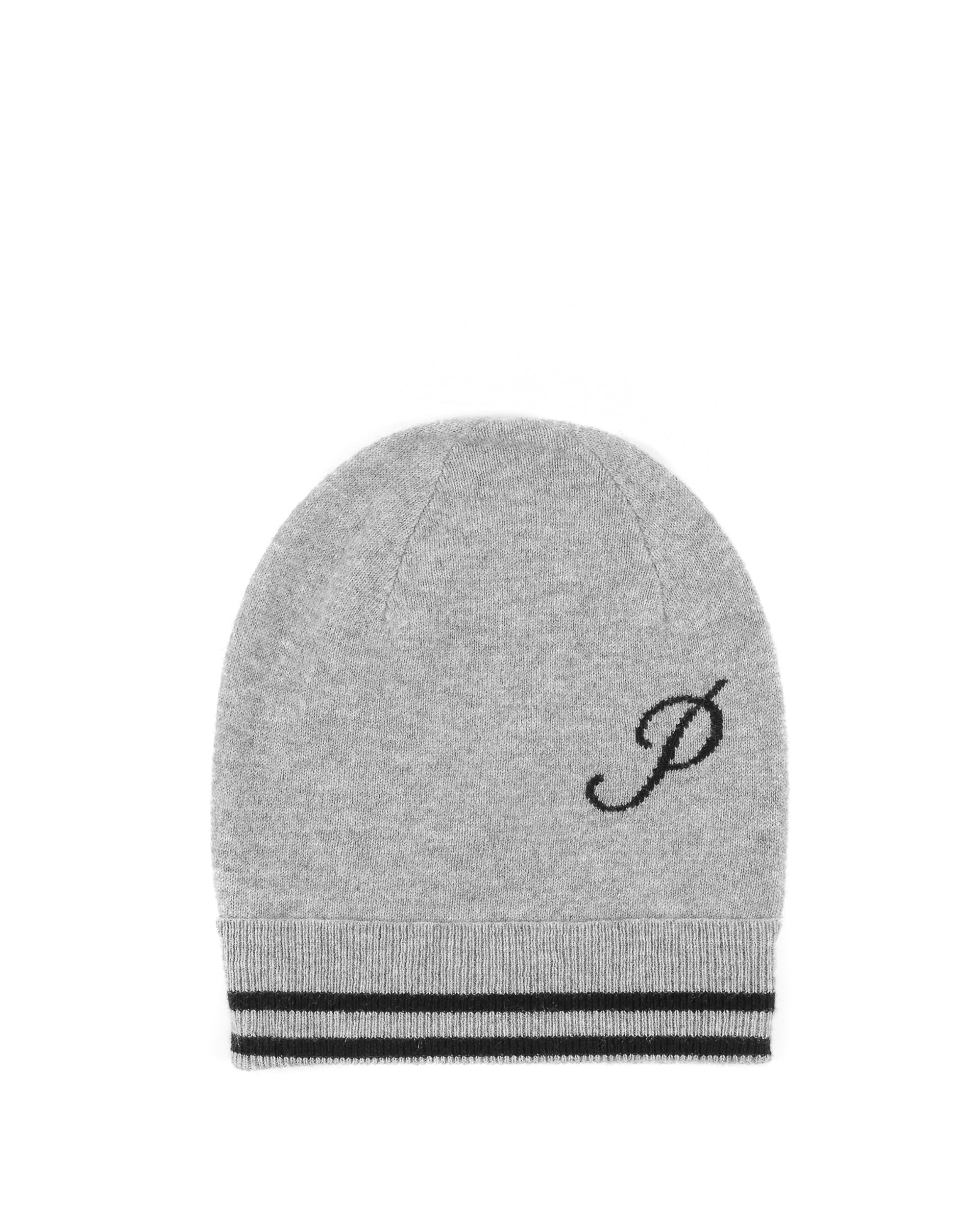 Berretto in cashmere con monogramma - Grigio