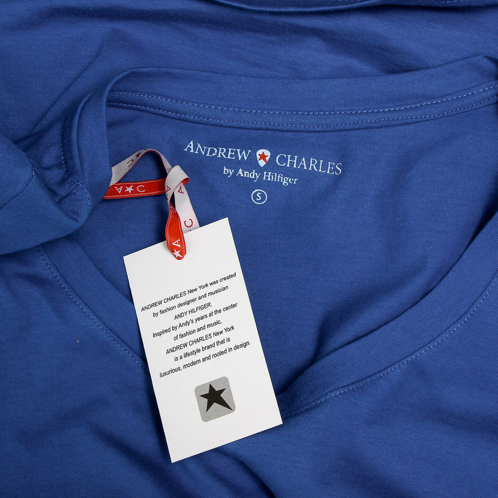 Andrew Charles T-shirt da donna a maniche corte con scollo a V blu TAPIWA