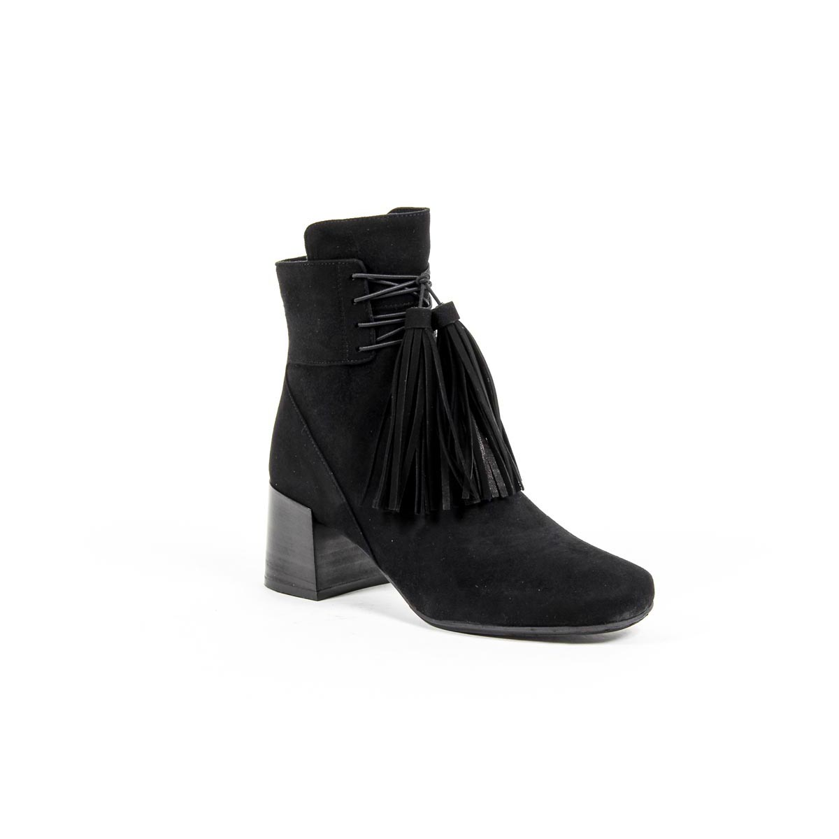 V 1969 Italia Stivaletto con tacco da donna B2482 CAMOSCIO NERO