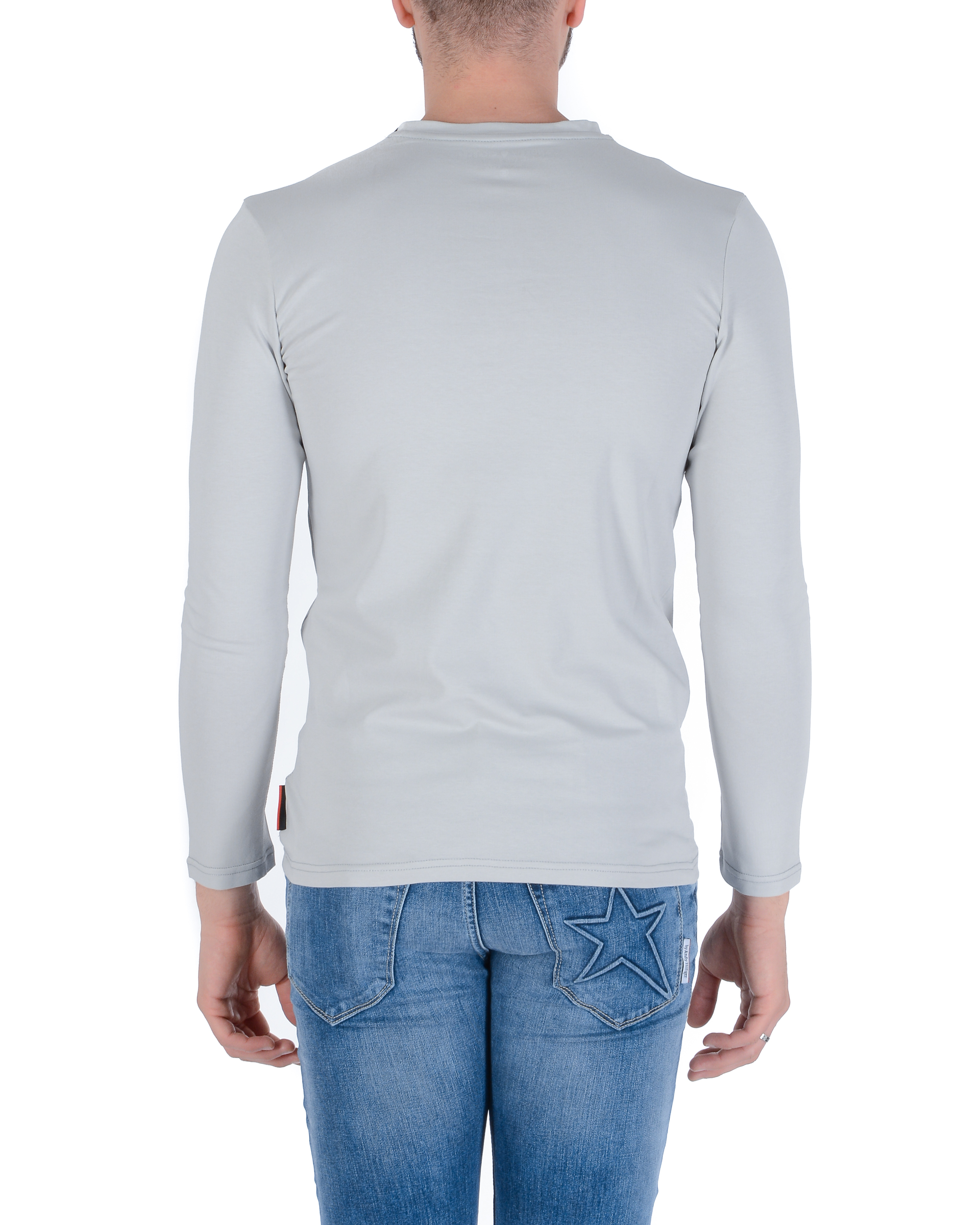 Andrew Charles Maglietta da uomo LS SELMA GRIGIO CHIARO S14