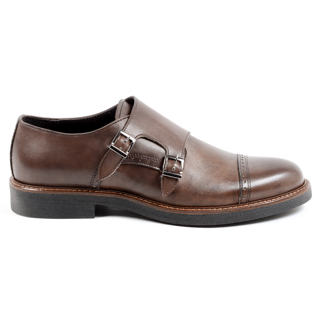Andrew Charles Scarpe da uomo con cinturino Monk Marrone KURT