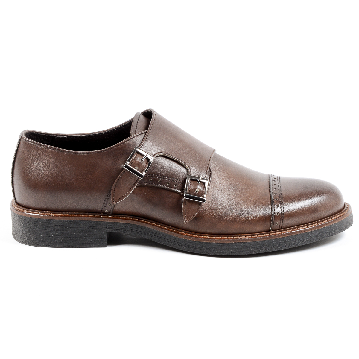 Andrew Charles Scarpe da uomo con cinturino Monk Marrone KURT
