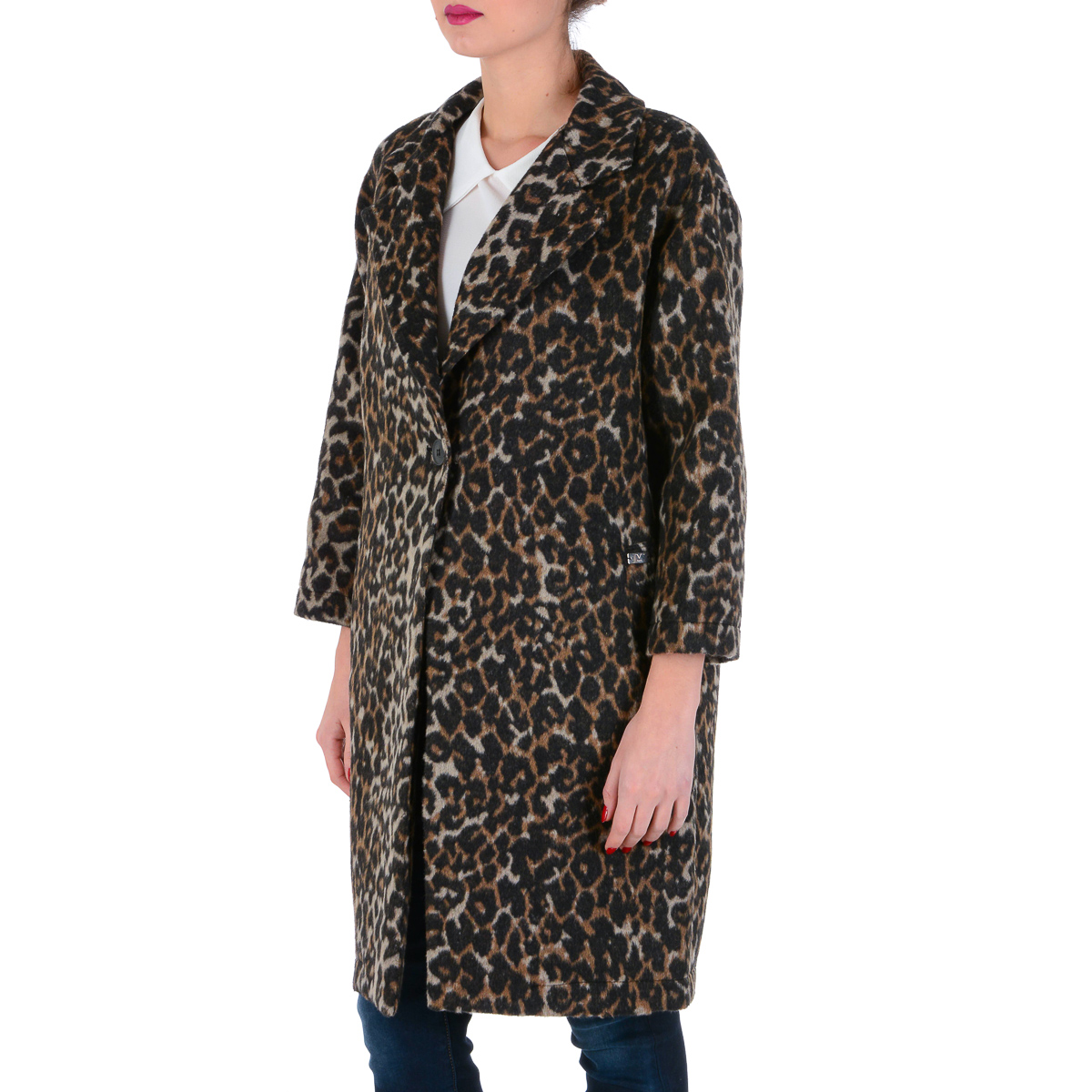 V 1969 Italia Cappotto da donna a maniche lunghe Marrone GEMMA
