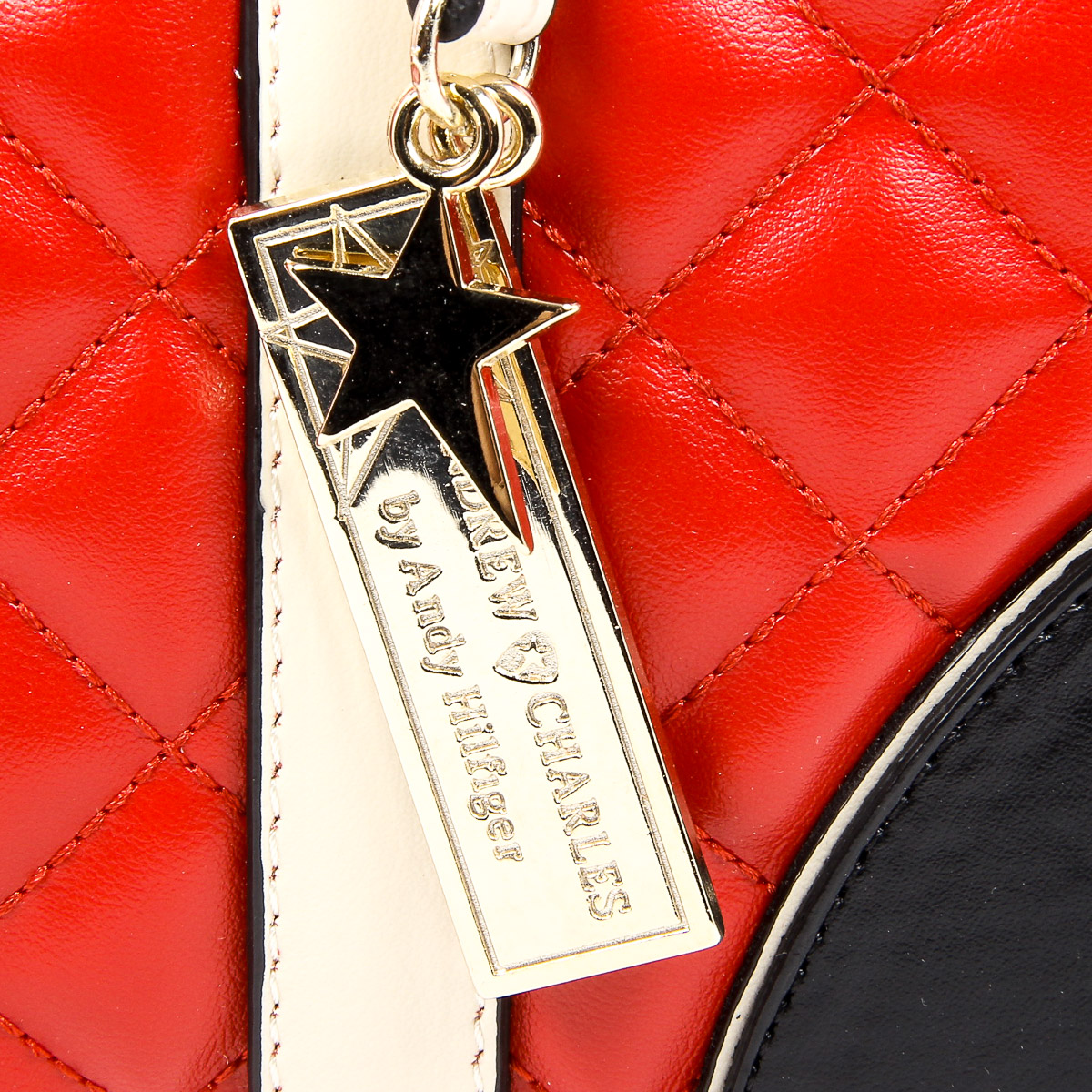 Borsa a mano da donna Andrew Charles, colore rosso ABBIE