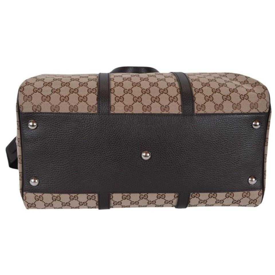 Borsa da viaggio grande Gucci GG in tela originale beige marrone