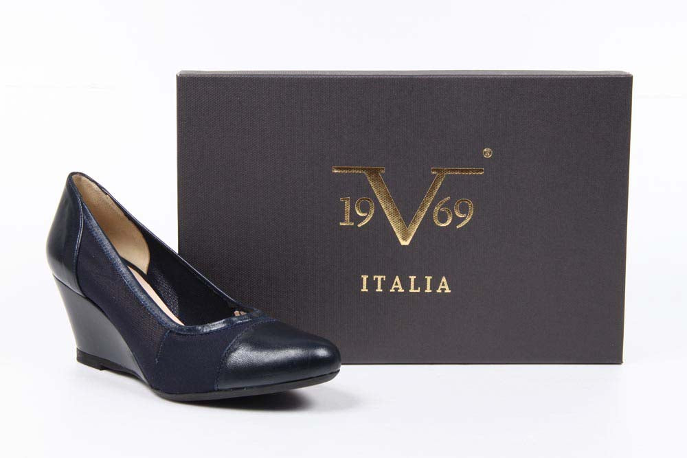 V 1969 Italia Womens Wedge Pump 4356 480 TES TES ELASTICO RETE BLU