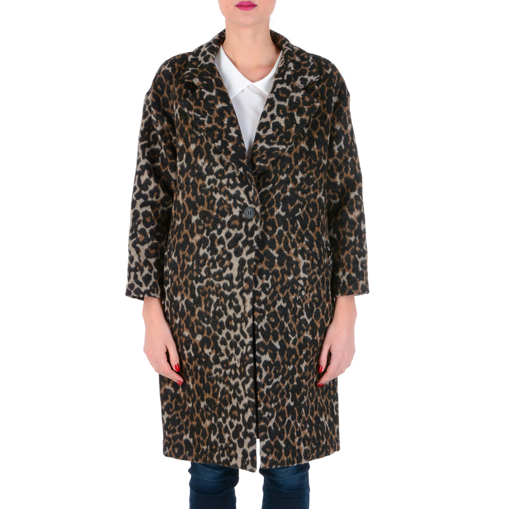 V 1969 Italia Cappotto da donna a maniche lunghe Marrone GEMMA