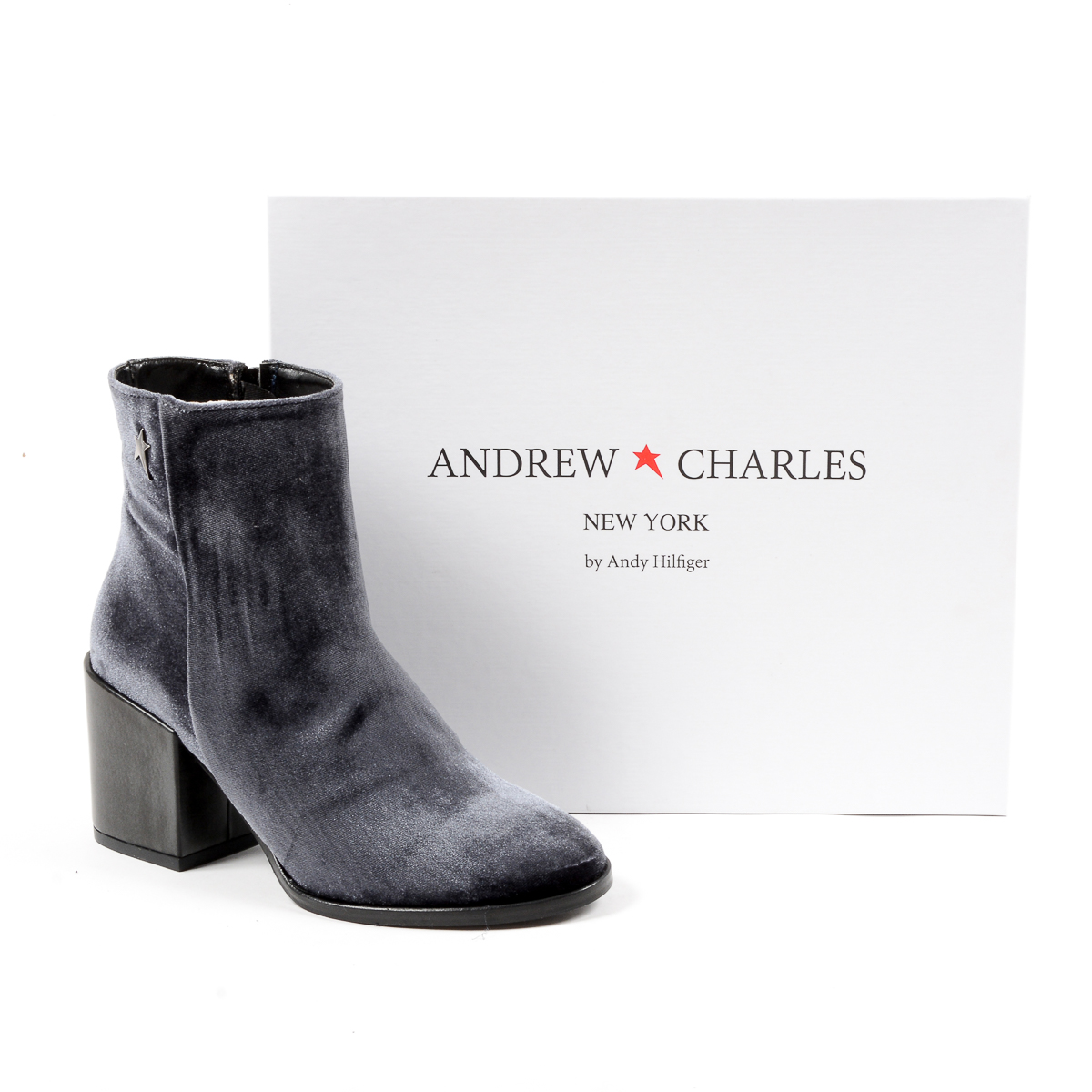 Stivaletti con tacco da donna Andrew Charles, grigi CHARLIZE