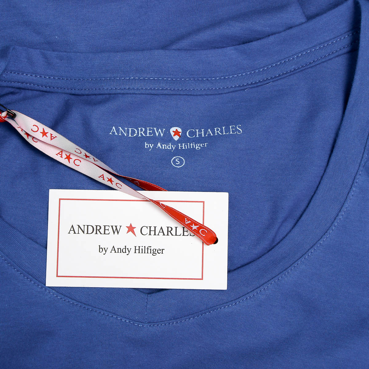 Andrew Charles T-shirt da donna a maniche corte con scollo a V blu TAPIWA