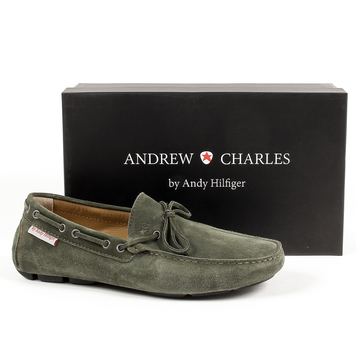 Mocassini da uomo Andrew Charles verde scuro STEVE