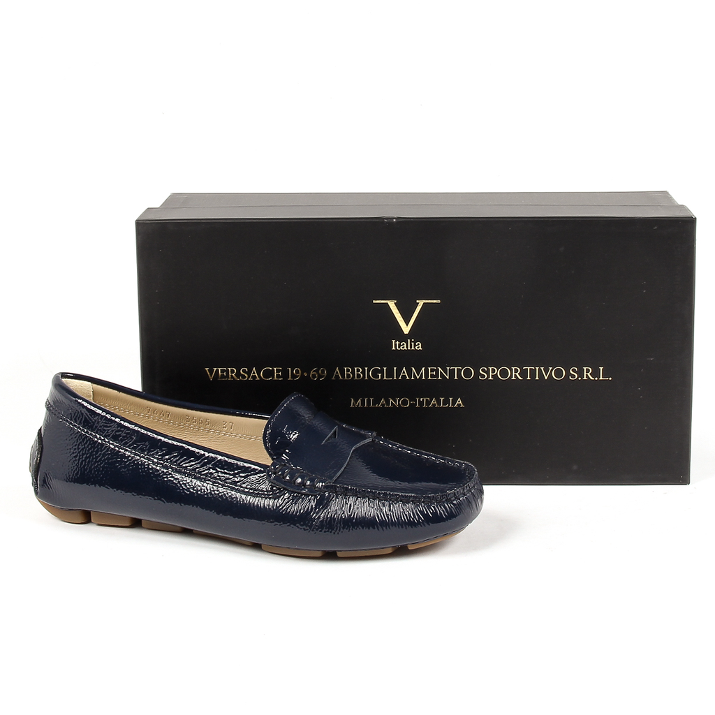 V 1969 Italia Mocassino da donna blu AMALFI