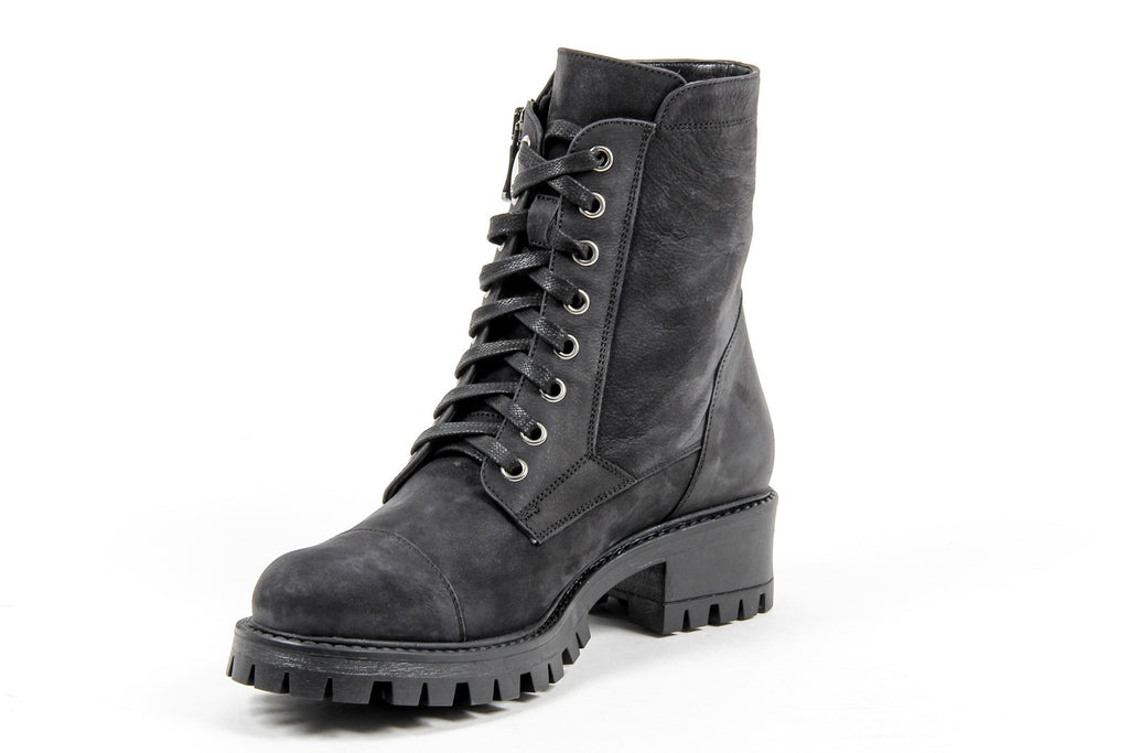 V 1969 Italia Womens Short Boot B1476 NABUK NERO