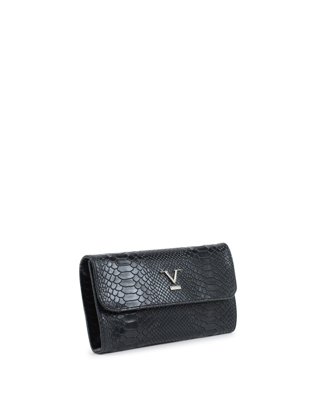 Borsa a Spalla Donna V Italia Nera V1513 PITONE STAMPATO NERO