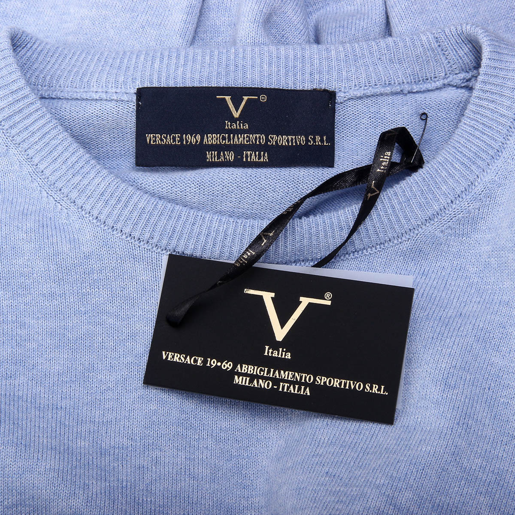 V 1969 Italia Maglione da uomo a maniche lunghe con scollo tondo