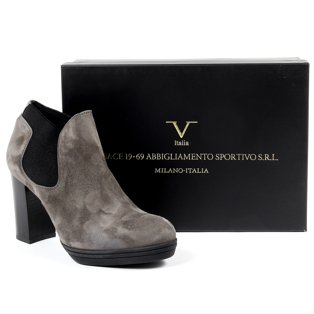 V 1969 Italia Stivaletto con tacco da donna color talpa GRACY