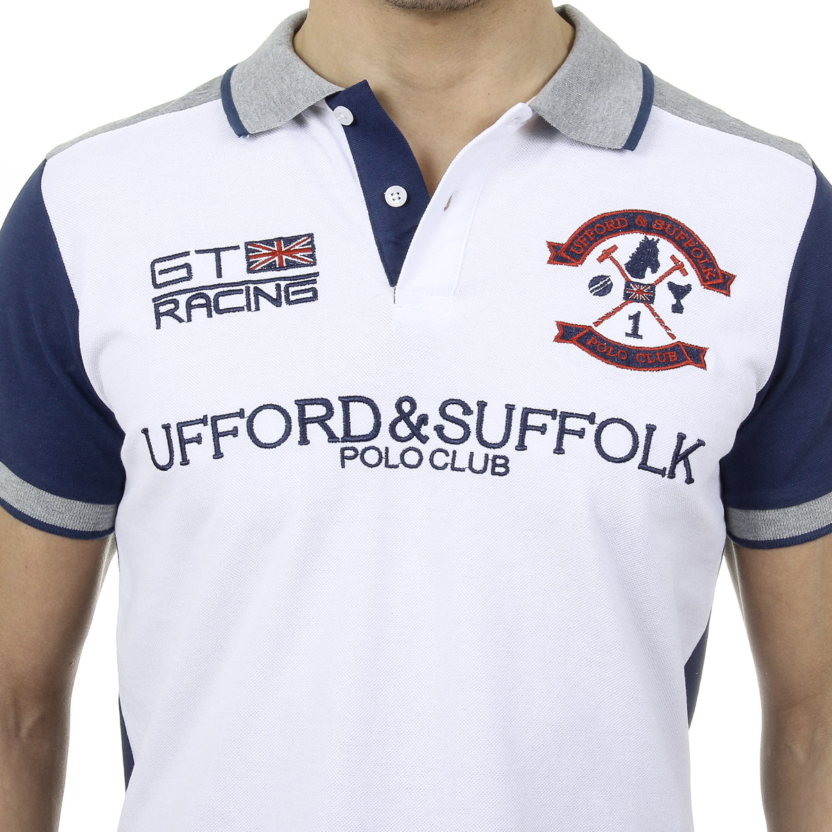 Polo da uomo a maniche corte Ufford & Suffolk Polo Club US001 BIANCO