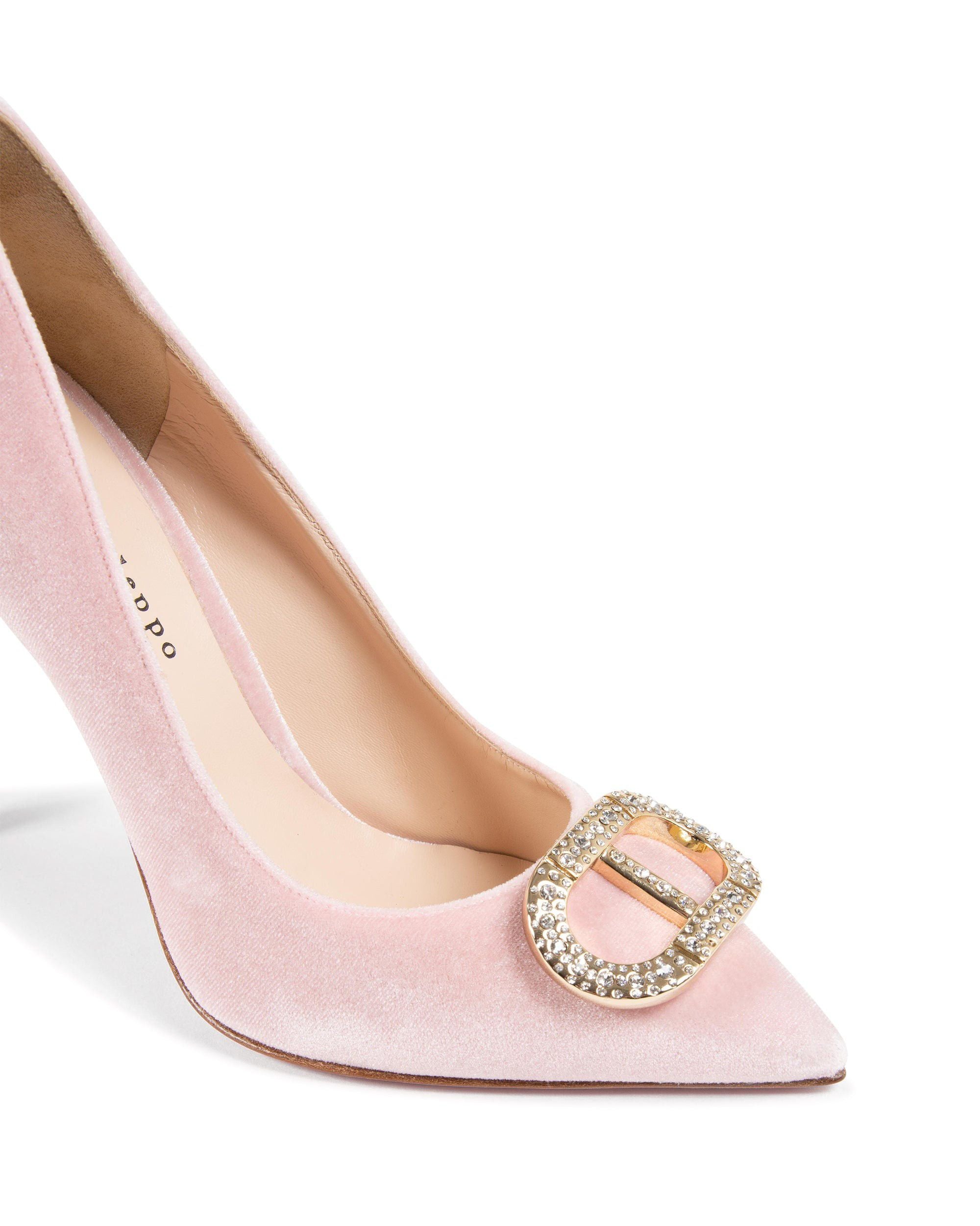 Cindarella Velvet Pump Rosa Chiaro