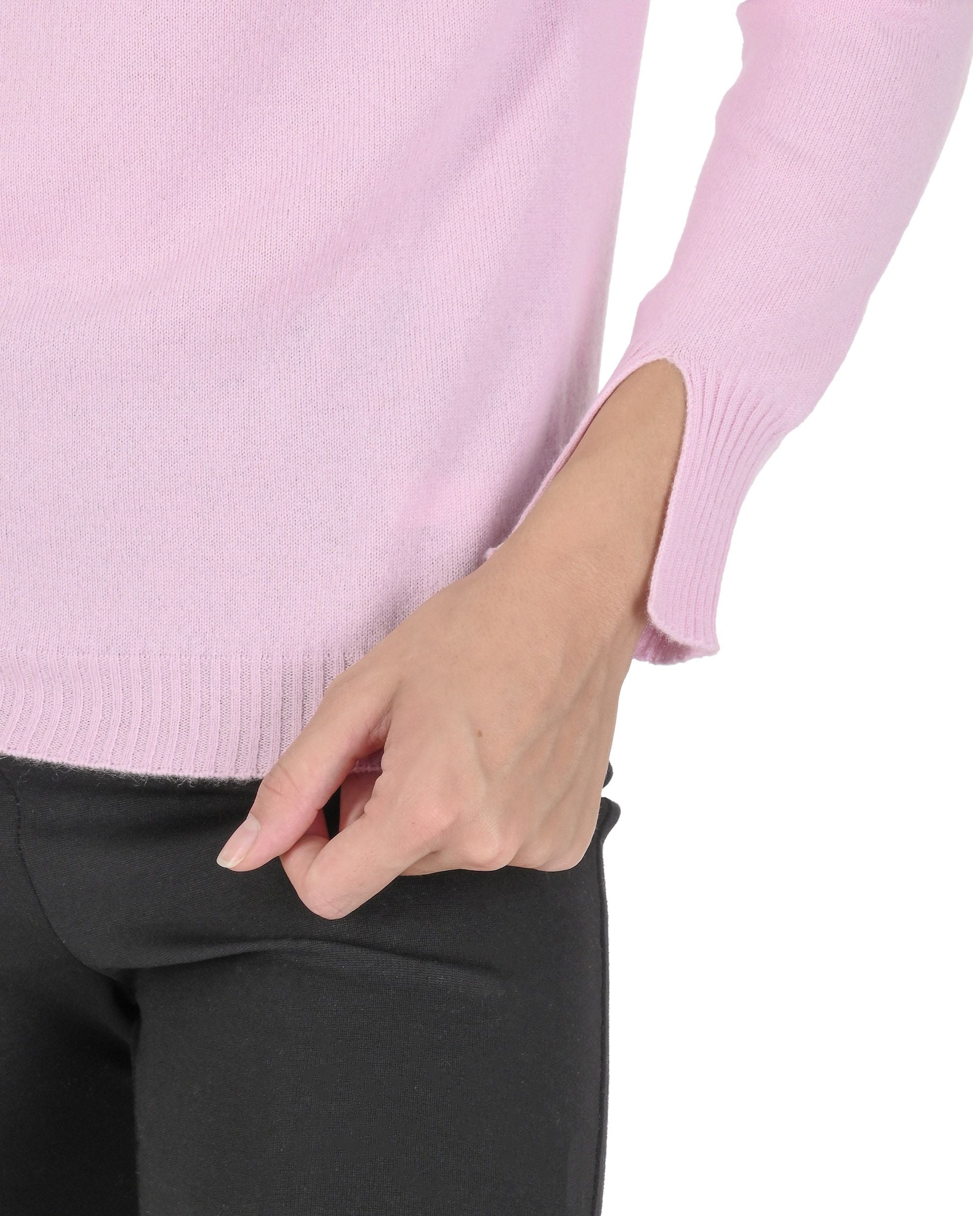 Maglione dolcevita da donna in cashmere Crown of Edinburgh COE 0023 ROSA