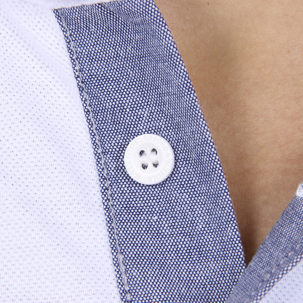 Polo da uomo a maniche corte Ufford & Suffolk Polo Club US026 BIANCO
