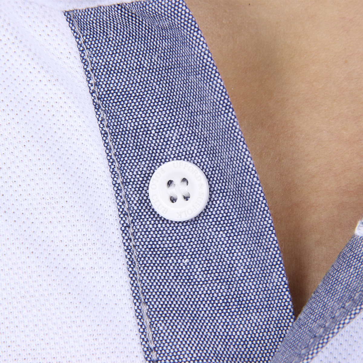 Polo da uomo a maniche corte Ufford & Suffolk Polo Club US026 BIANCO