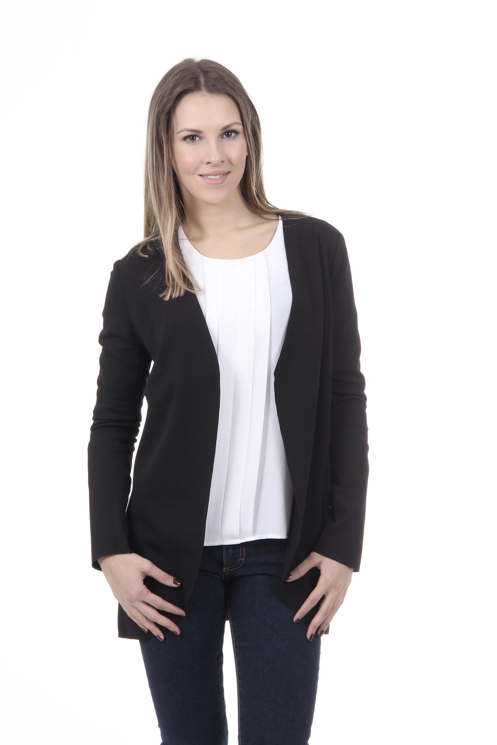 Giacca da donna V 1969 Italia GIACCA LUNA TESS. CREPE SCUBA NERO
