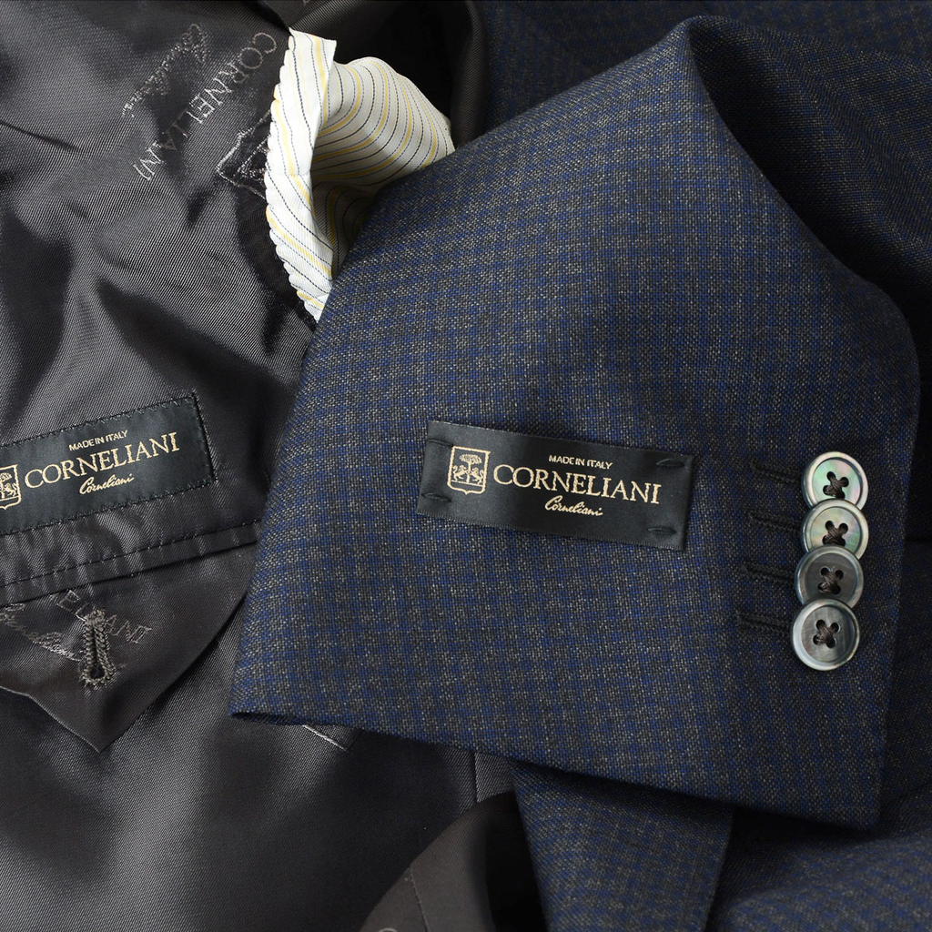 Abito da uomo Corneliani a maniche lunghe grigio scuro Super 110's
