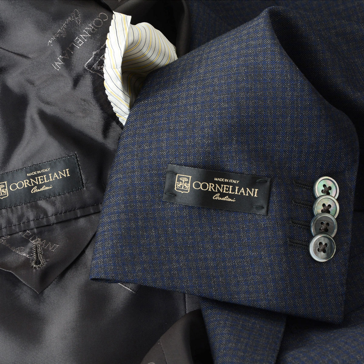 Abito da uomo Corneliani a maniche lunghe grigio scuro Super 110's