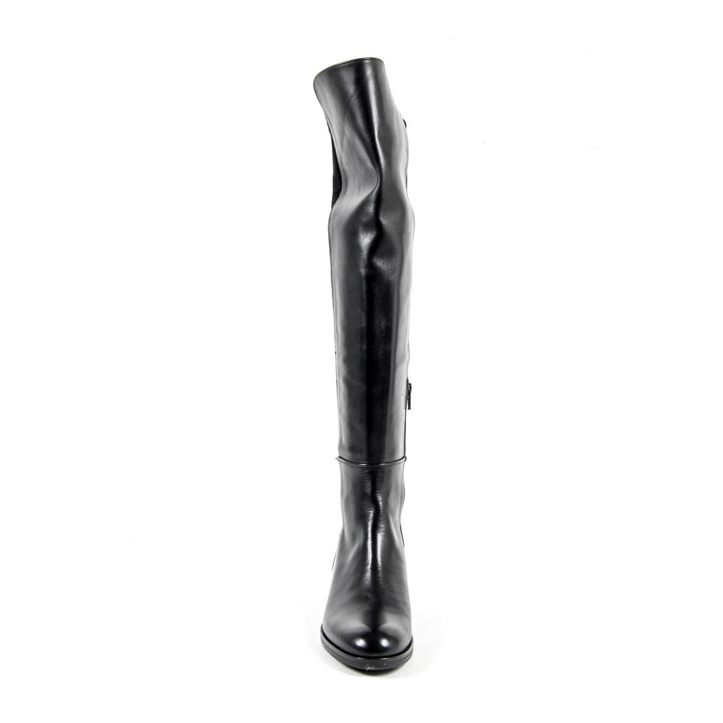 Stivale alto da donna V 1969 Italia B2421 SENZA F VITELLO NERO