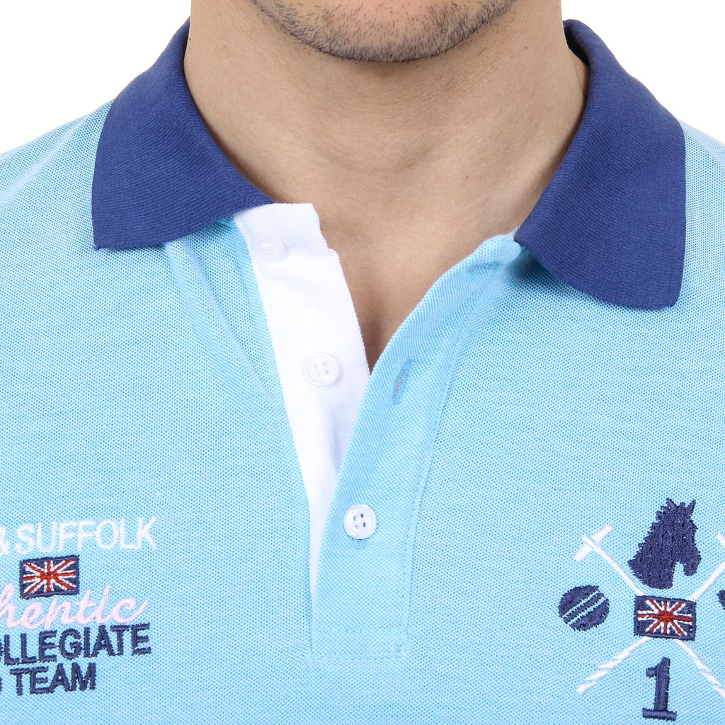 Polo da uomo a maniche corte Ufford & Suffolk Polo Club US009 TURCHESE