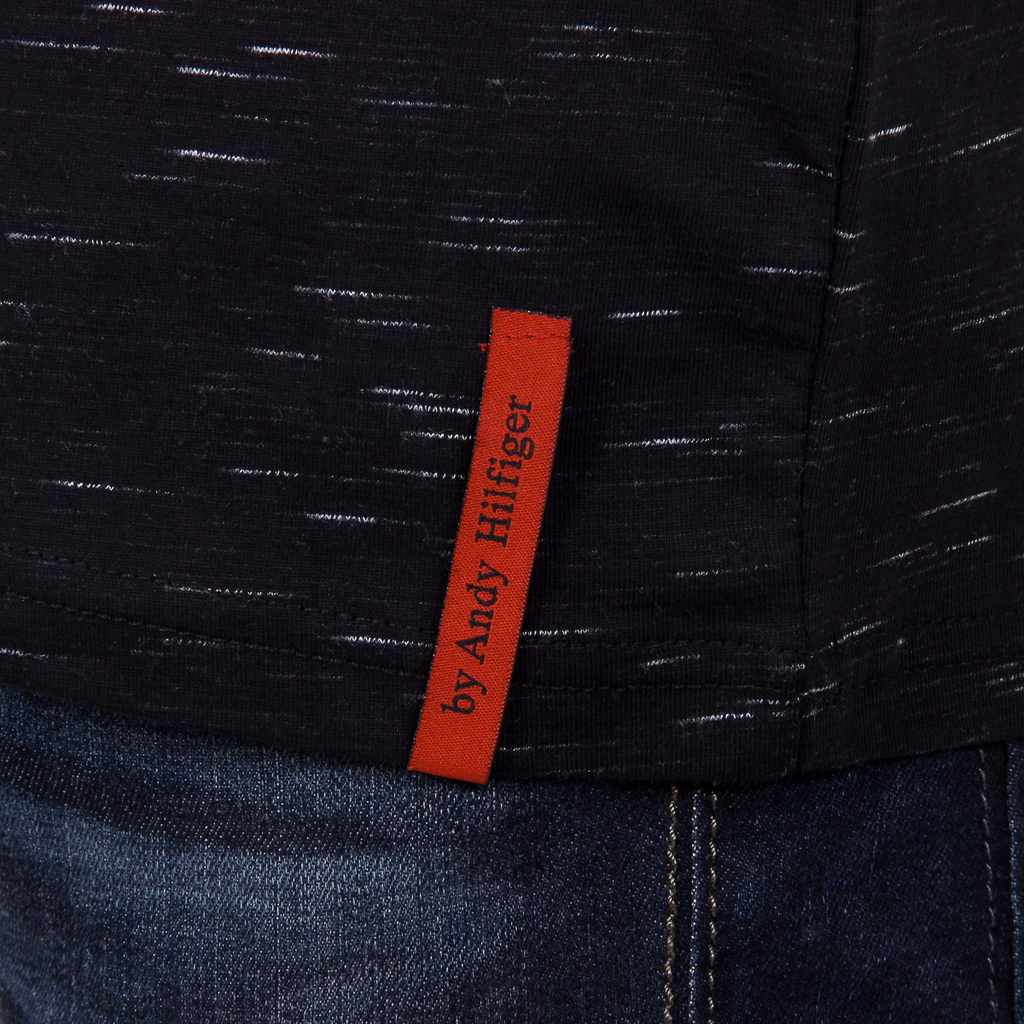 Andrew Charles T-shirt da uomo a maniche corte con scollo tondo nera DYLAN