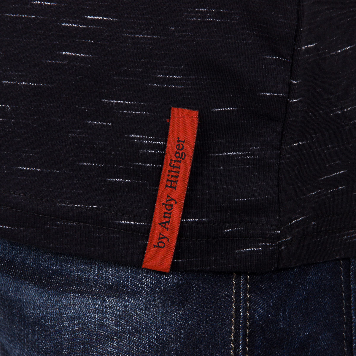 Andrew Charles T-shirt da uomo a maniche corte con scollo tondo nera DYLAN