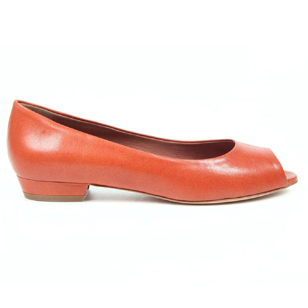 V 1969 Italia Ballerina da donna con tacco e punta aperta 5480-STEFY PE ELIOS15AR CAPRETTO ARANCIO