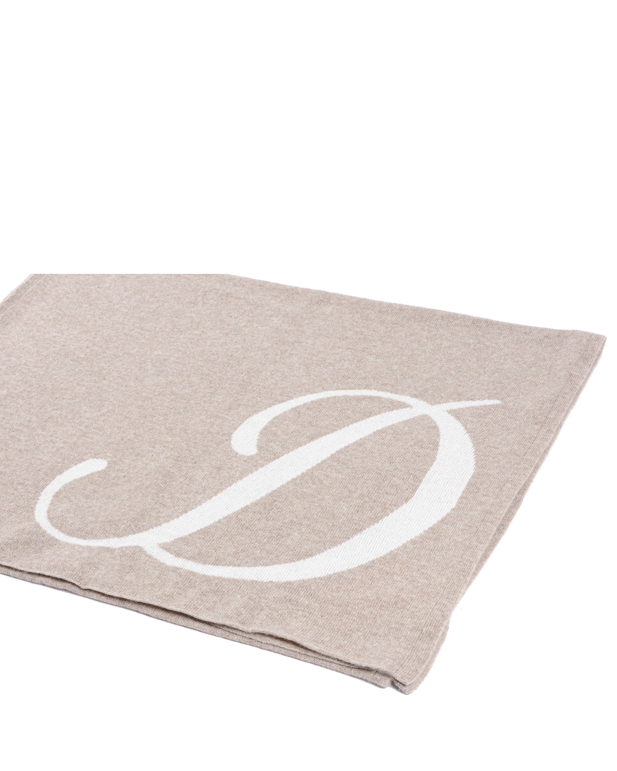 Sciarpa in cashmere con monogramma - Cammello