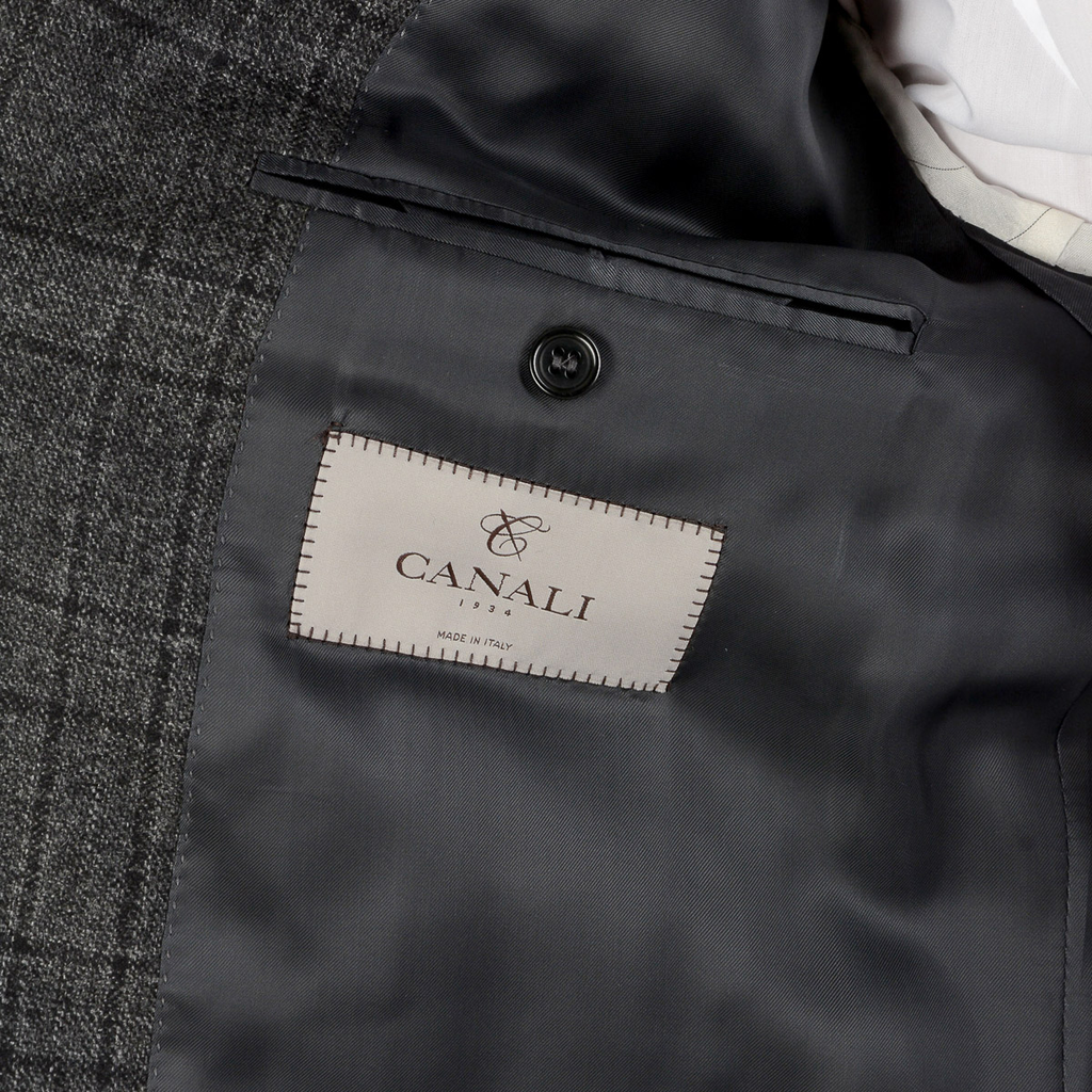 Giacca da uomo Canali maniche lunghe grigio scuro