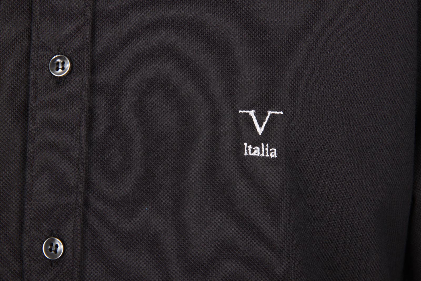 V 1969 Italia camicia da uomo a maniche lunghe Paris Piquet Nero