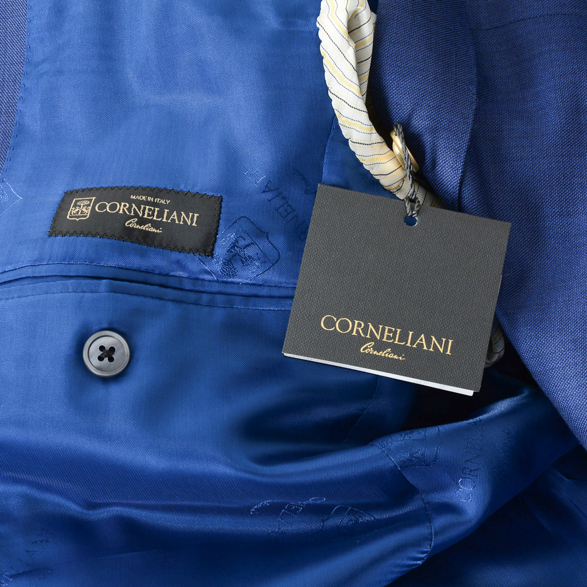 Abito da uomo Corneliani maniche lunghe blu Super 110's
