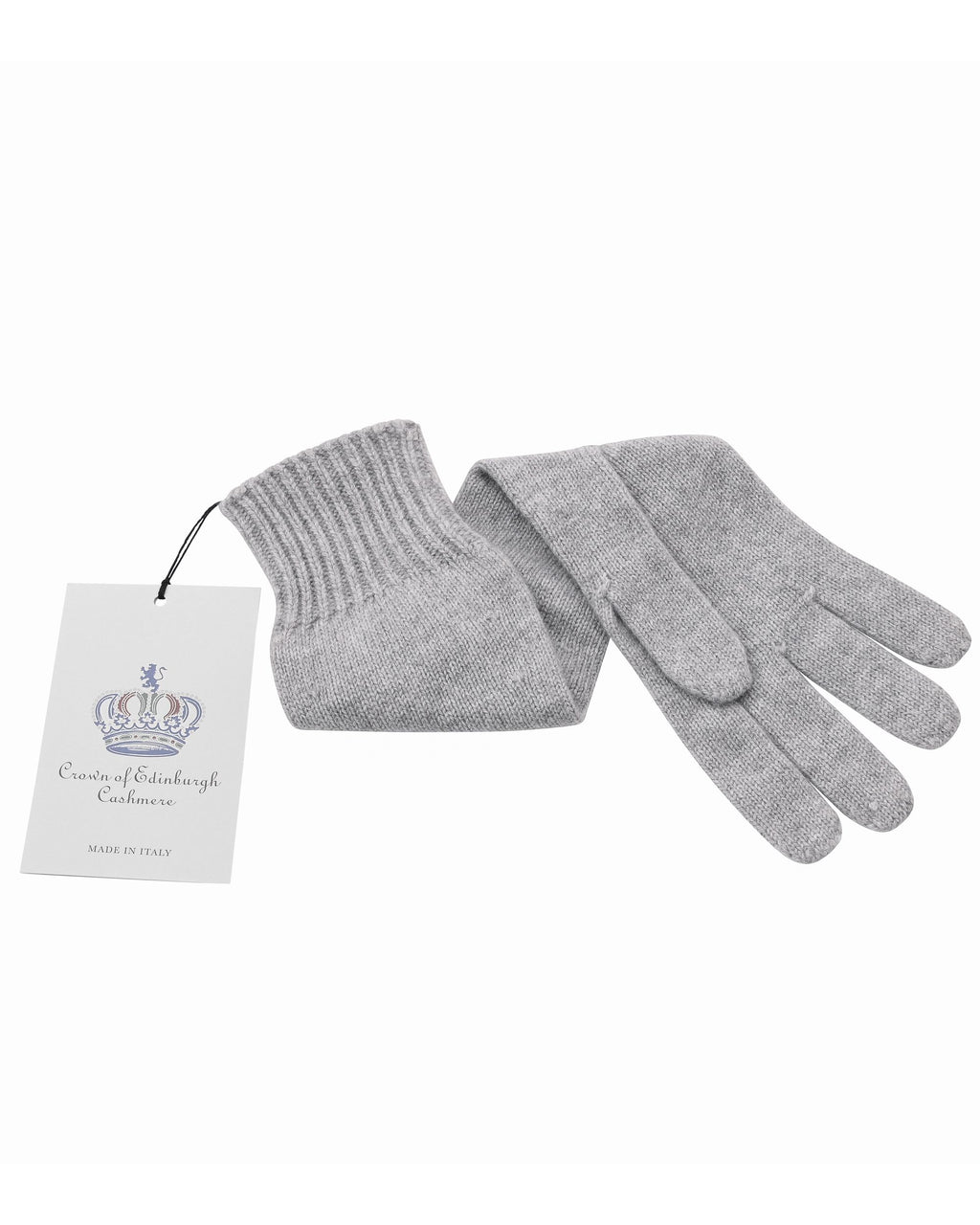 Guanti lunghi da donna in cashmere Crown of Edinburgh COE 002 GRIGIO PERLA