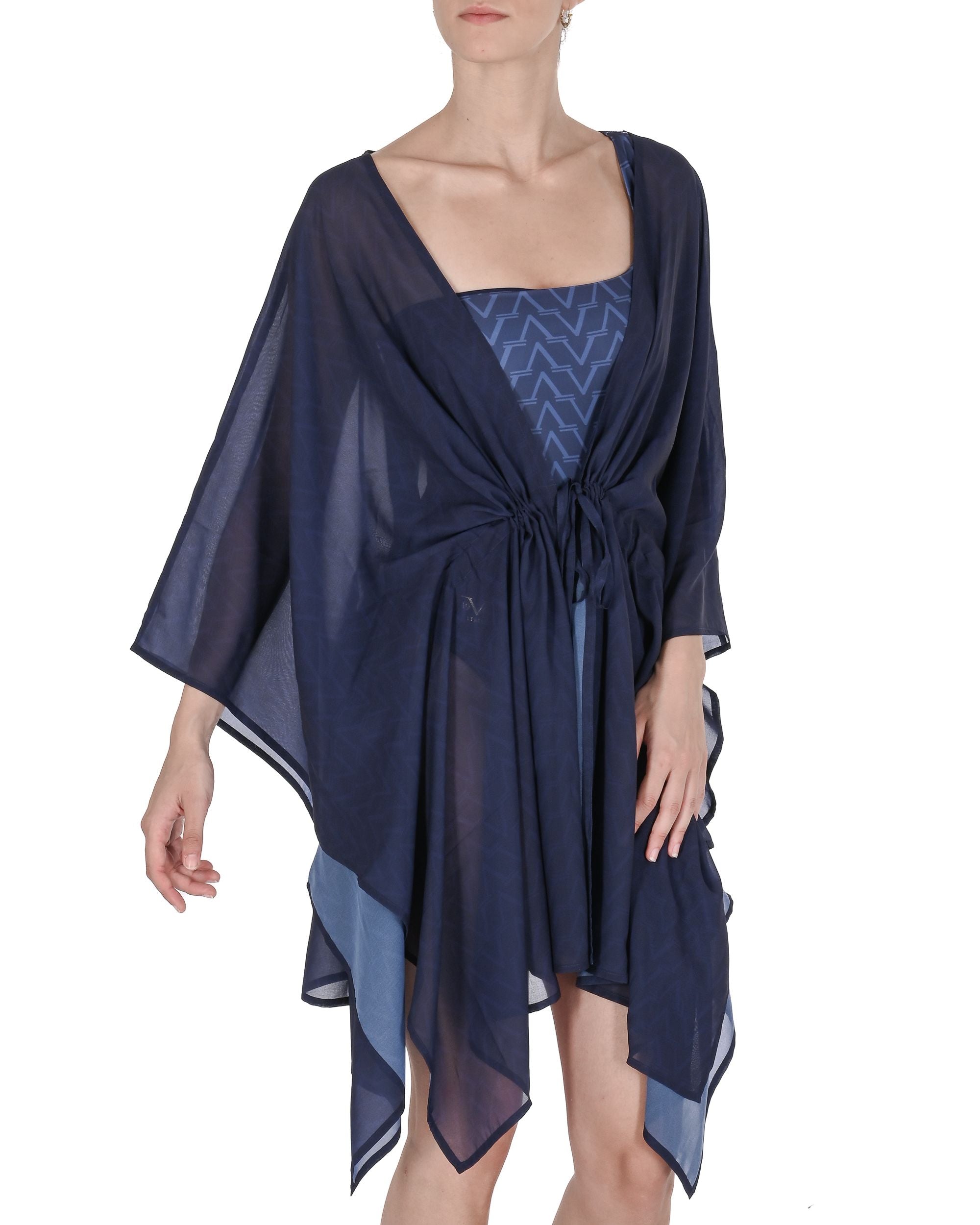 19V69 Italia Costume da bagno da donna in chiffon Caftano VSC1WCU03 NAVY
