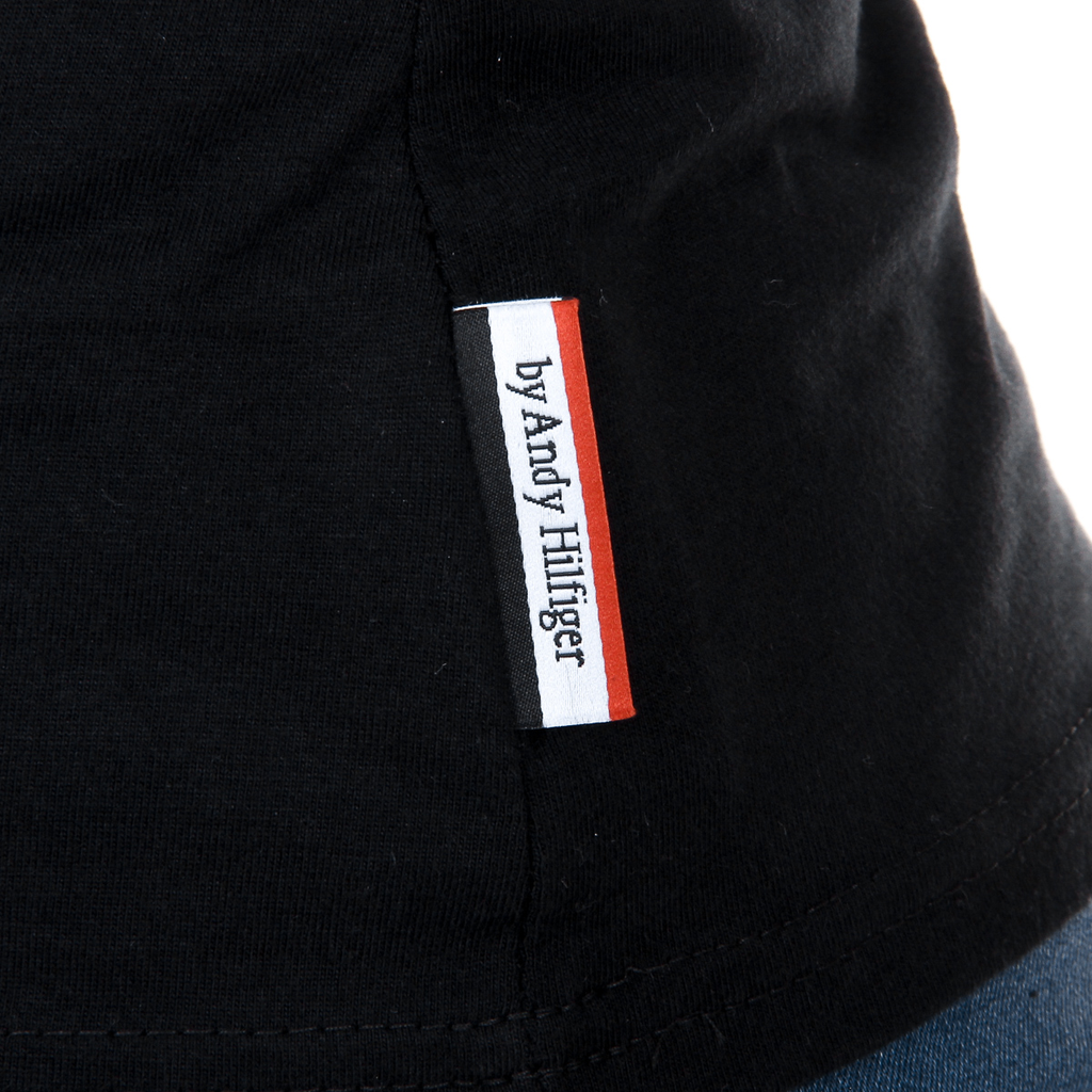 Andrew Charles Maglietta da donna a maniche corte con scollo tondo, nera TARANA
