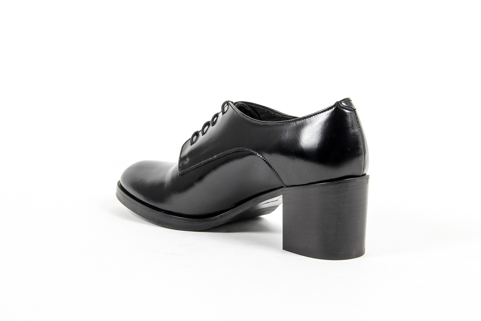 V 1969 Italia Scarpa Oxford con tacco da donna nera RITZ