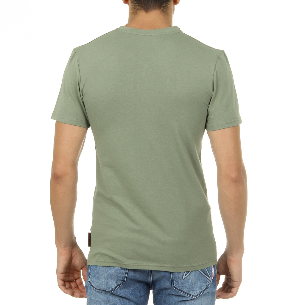 Andrew Charles Maglietta da uomo a maniche corte con scollo a V, verde KENAN
