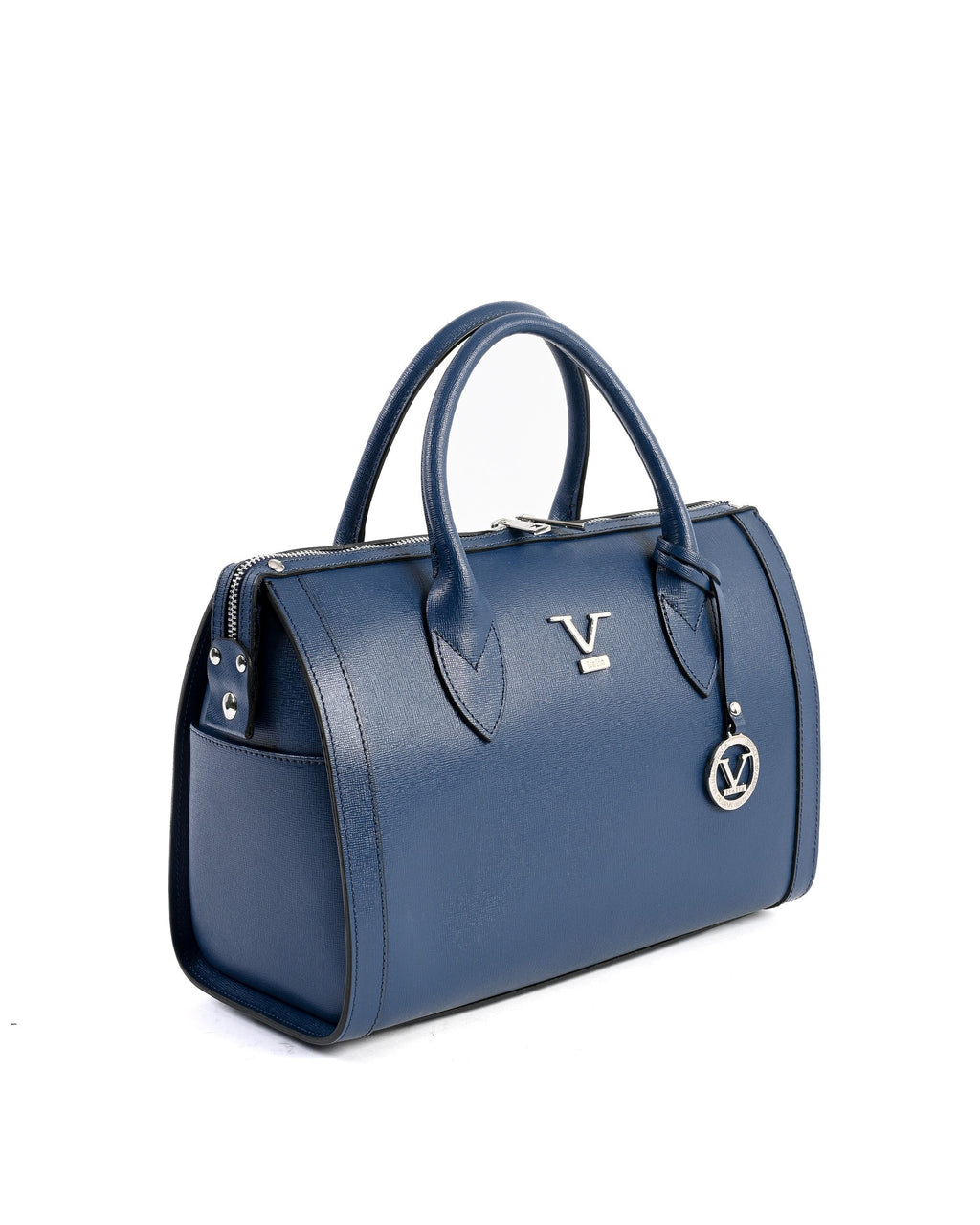 Borsa a mano da donna V Italia Blue Jeans V014-S SAFFIANO BLUE JEANS