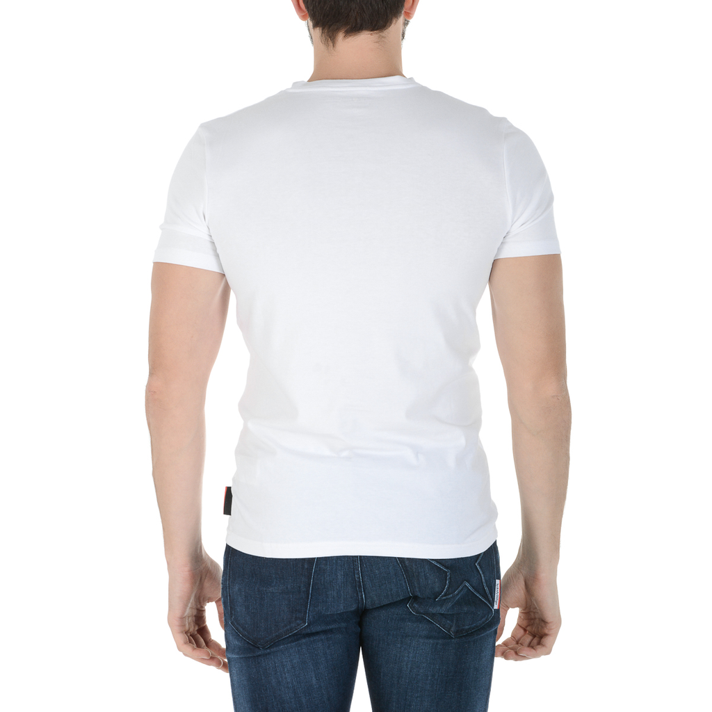 Andrew Charles T-shirt da uomo a maniche corte con scollo a V bianca KENAN