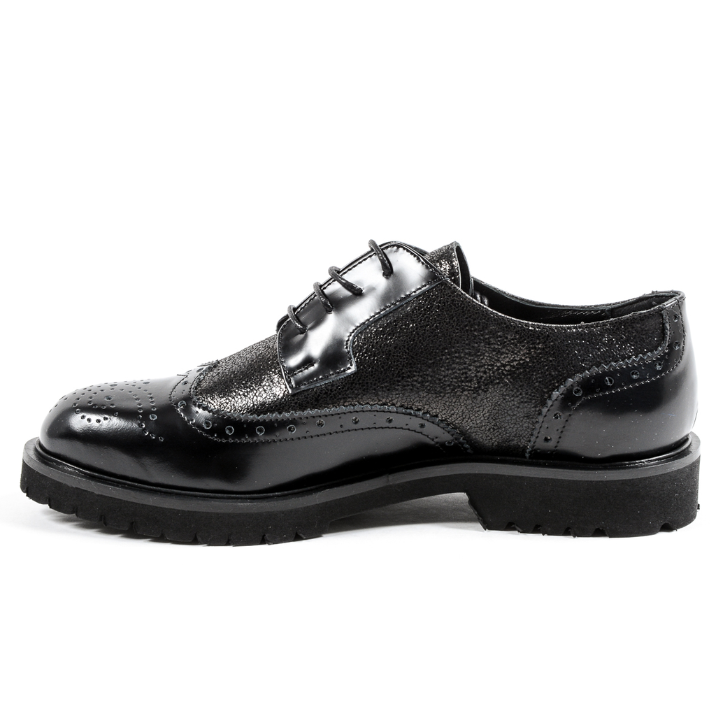 Andrew Charles Scarpe Oxford da donna nere COURTNEY